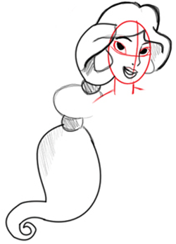 250x346 How To Draw Jasmine From Aladdin With Easy Step