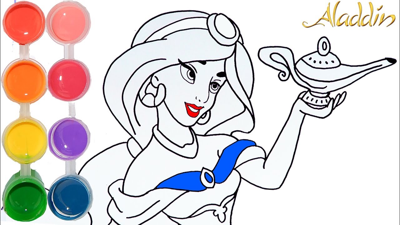 1280x720 How To Draw Color Princess Jasmine Aladdin Drawing Learning