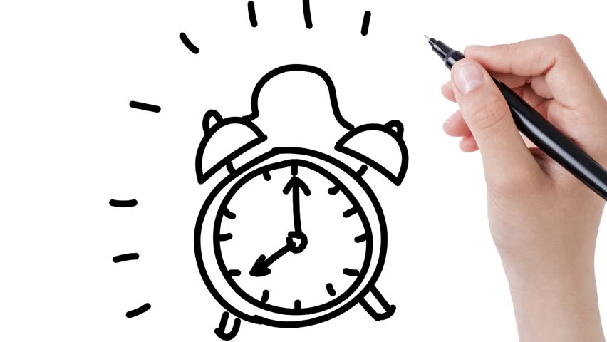 852x480 Clock Drawing Stock Video Footage