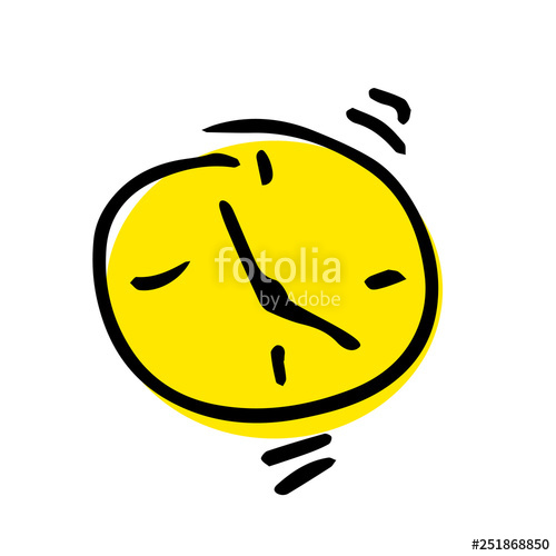 500x500 Free Hand Vector Drawing Of An Alarm Clock Stock Image