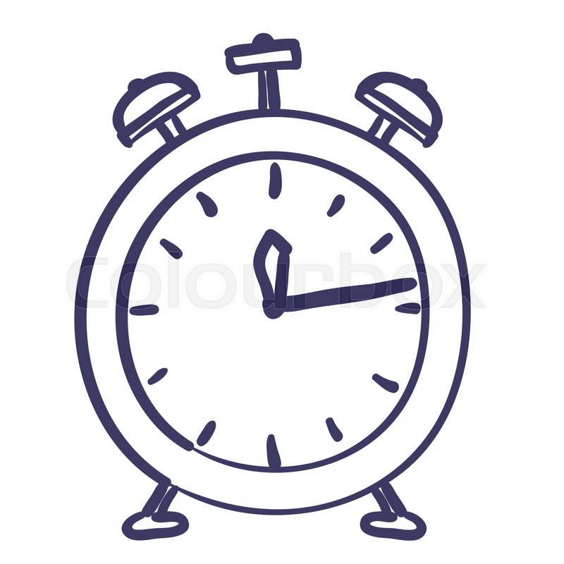 800x800 Clock Alarm Time Drawing Isolated Icon Stock Vector Colourbox