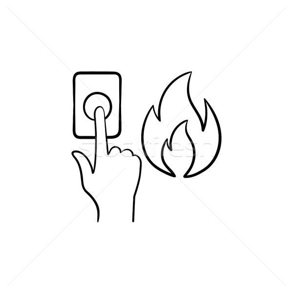 600x600 Fire Alarm Hand Drawn Sketch Icon Vector Illustration Andrei