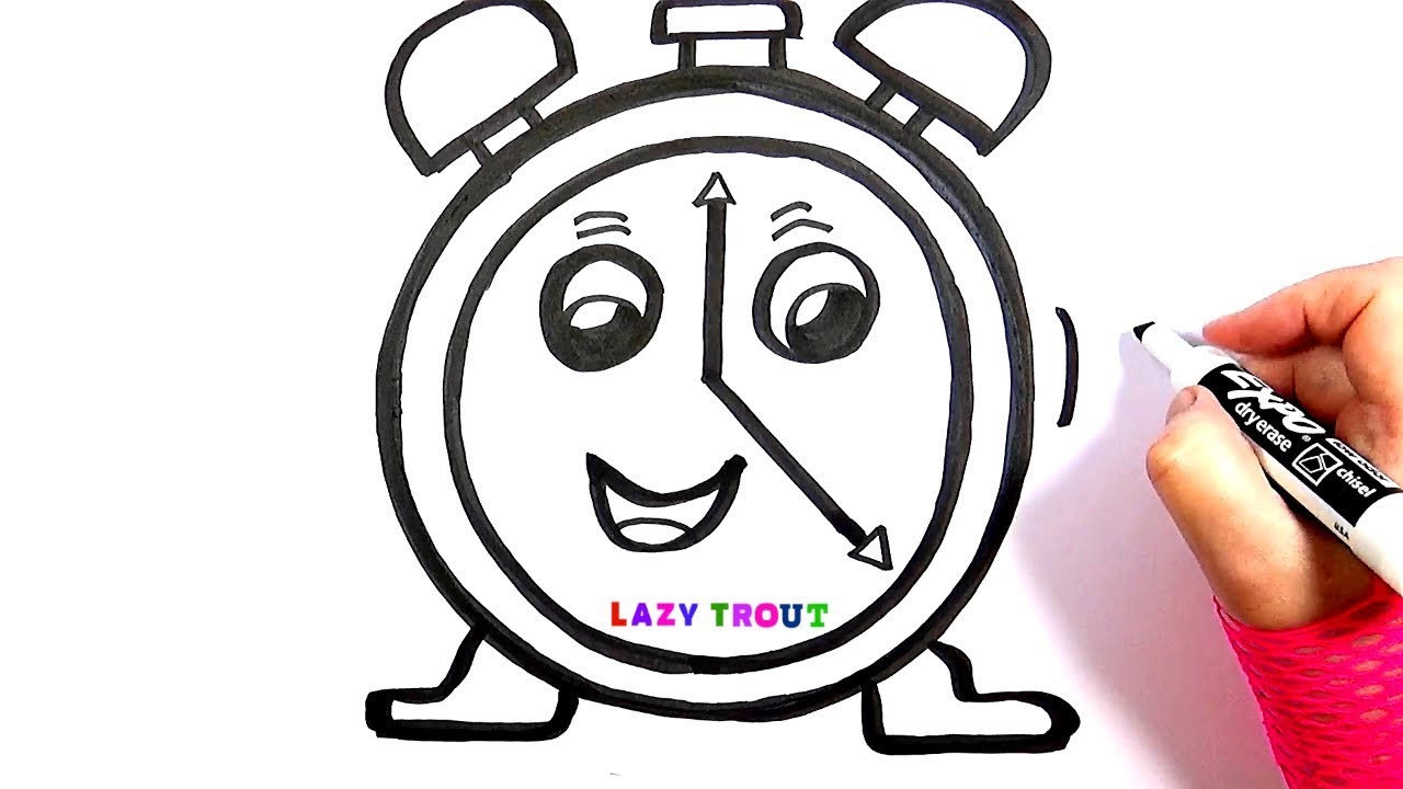 1280x720 Alarm Clock For Kids Drawing Easy Lazy Trout Painting