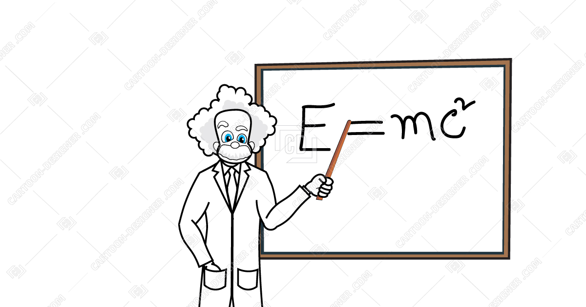 1200x630 Scientist Albert Einstein Teaching Cartoon