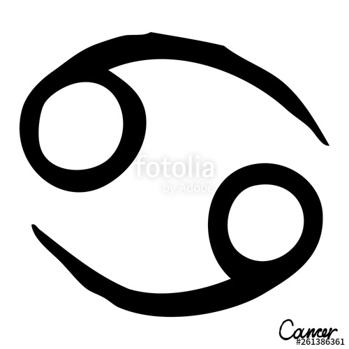 500x500 cancer zodiac hand drawing sign for horoscope usable for mystic