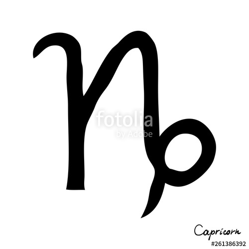 500x500 Capricorn Zodiac Hand Drawing Sign For Horoscope Usable