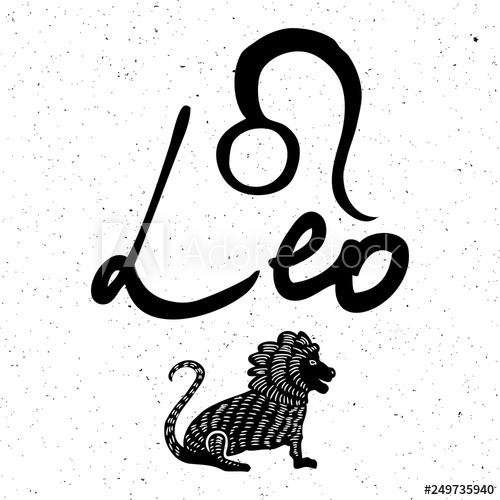 500x500 leo zodiac hand drawing sign for horoscope usable for mystic