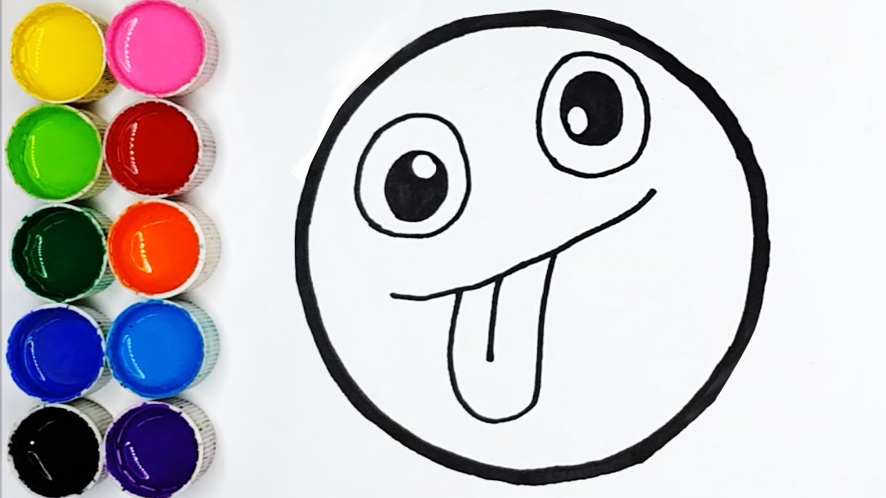 1280x720 Colorful Silly Emoji Coloring And Drawing For Kids, Toddlers Ali
