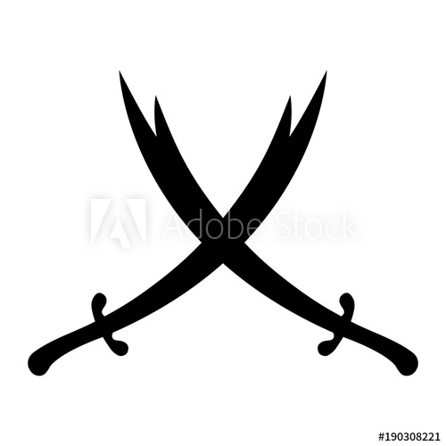 500x500 Isolated Drawing Of The Double Edged Crossed Sword Of Imam Ali