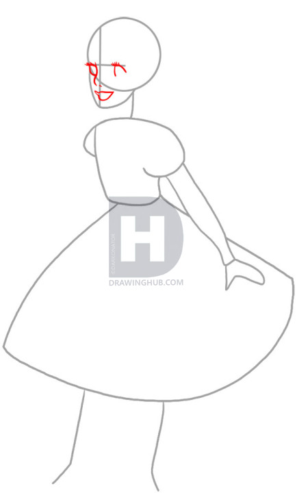 434x720 How To Draw Alice In Wonderland, Step