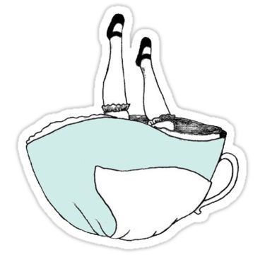 375x360 Alice In Wonderland Tea Cup Sticker Sticker In Products