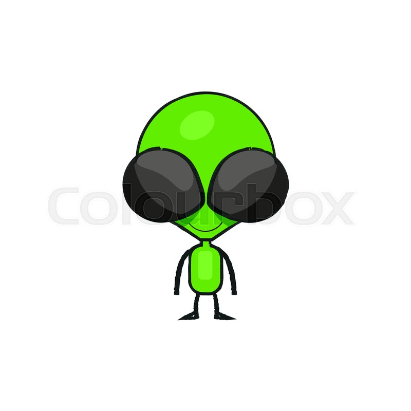 800x800 Cute Cartoon Alien Drawing Little Stock Vector Colourbox