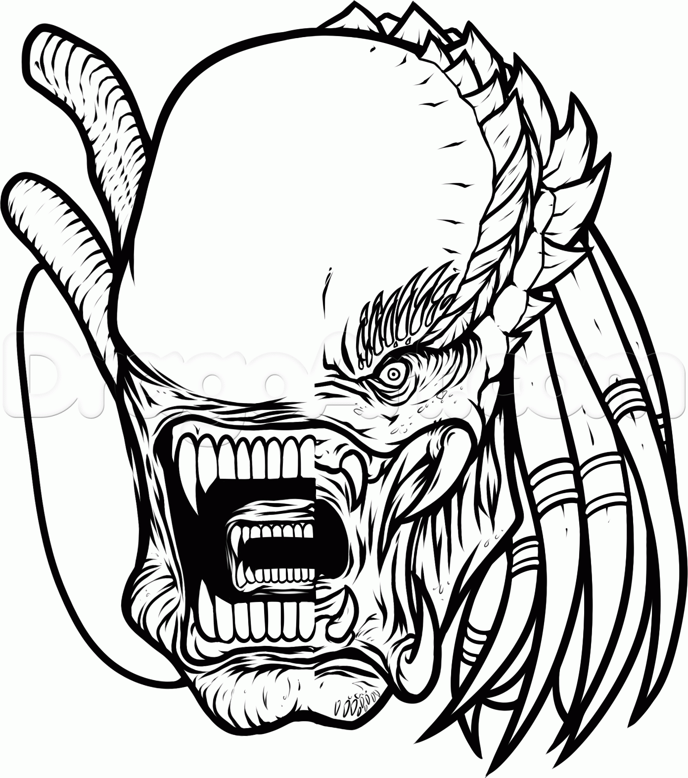 Alien Vs Predator Drawing | Free download on ClipArtMag