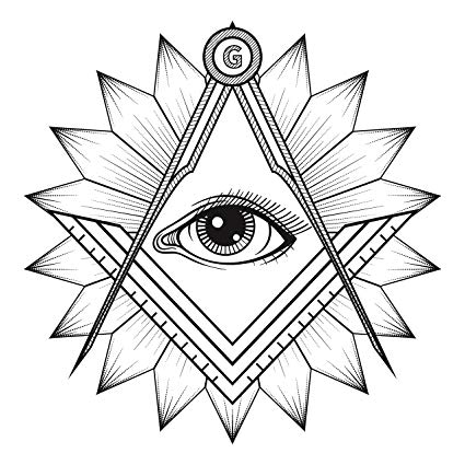 425x425 All Seeing Eye Of Providence In Flower Drawing Vinyl