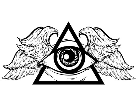 450x347 Vector Hand Sketched Illustration All Seeing Eye Pyramid Symbol