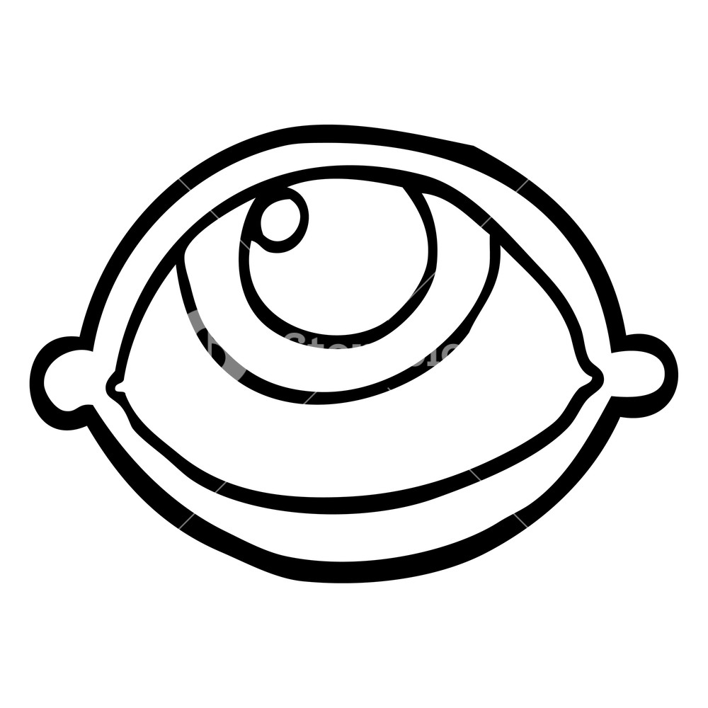 1000x1000 Black And White Cartoon All Seeing Eye Royalty Free Stock Image
