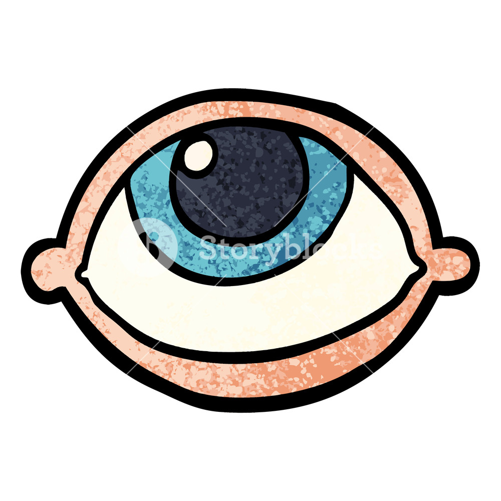 1000x1000 Grunge Textured Illustration Cartoon All Seeing Eye Royalty Free