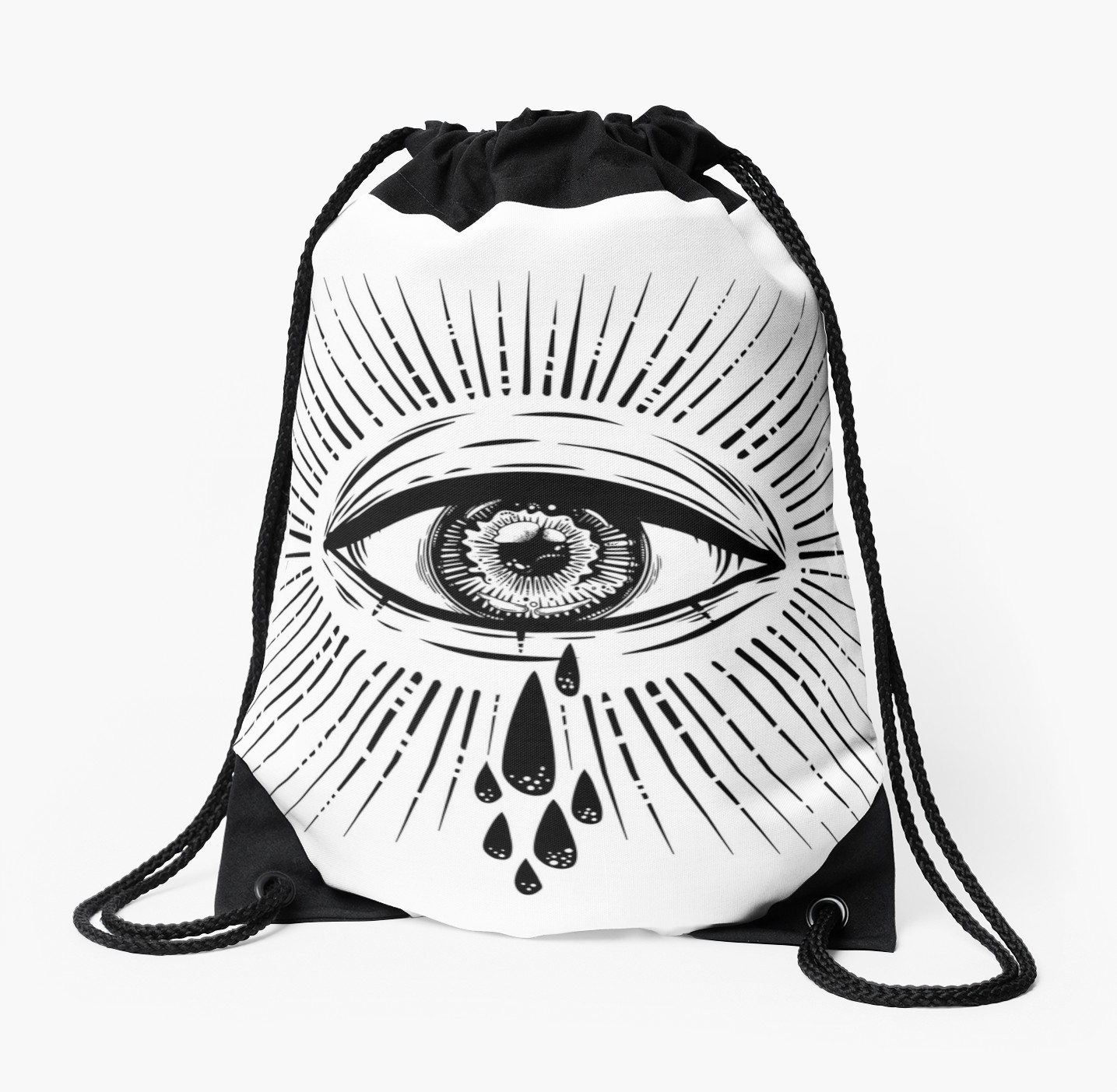 1435x1404 All Seeing Eye Crying Watery Tears Drawstring Bag