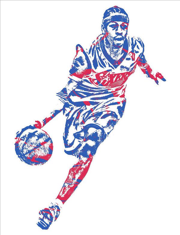 600x780 allen iverson philadelphia pixel art art print