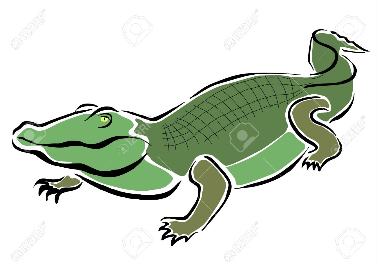 1300x916 Crocodile Drawing