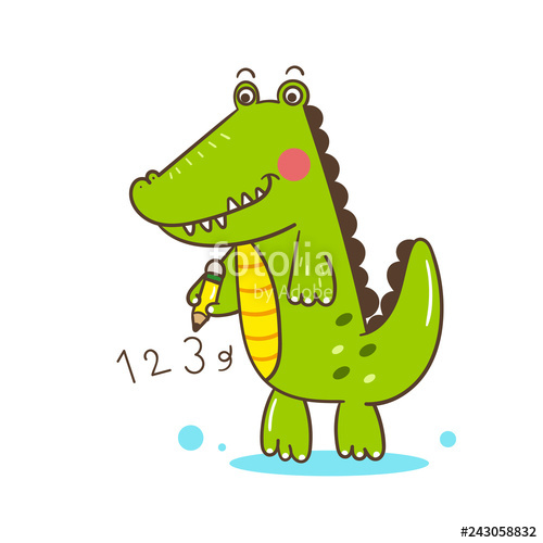 500x500 Illustrator Cute Alligator Cartoon Of Vector