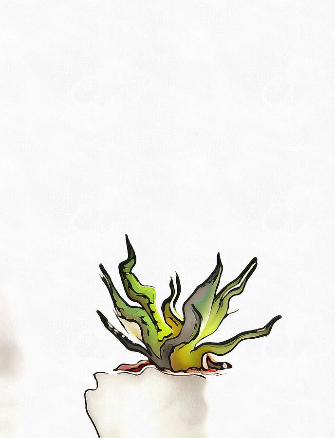 688x900 Surreal Plant Aloe Vera Wall Decor Drawing