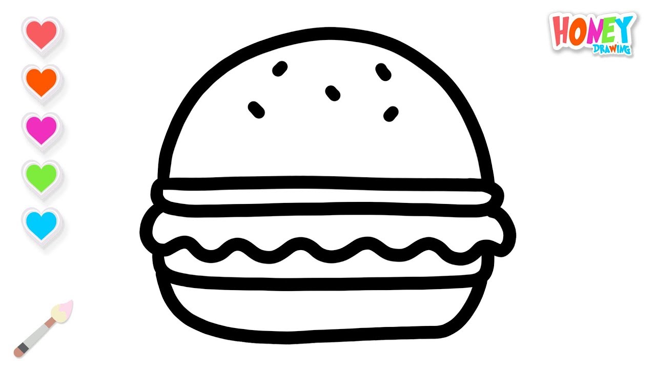 1280x720 How To Draw Hamburger With Alphabet D For Kids Learn Abc Song