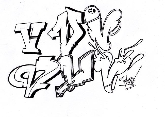 650x461 Alphabet V Graffiti Drawings In Graffiti Lettering