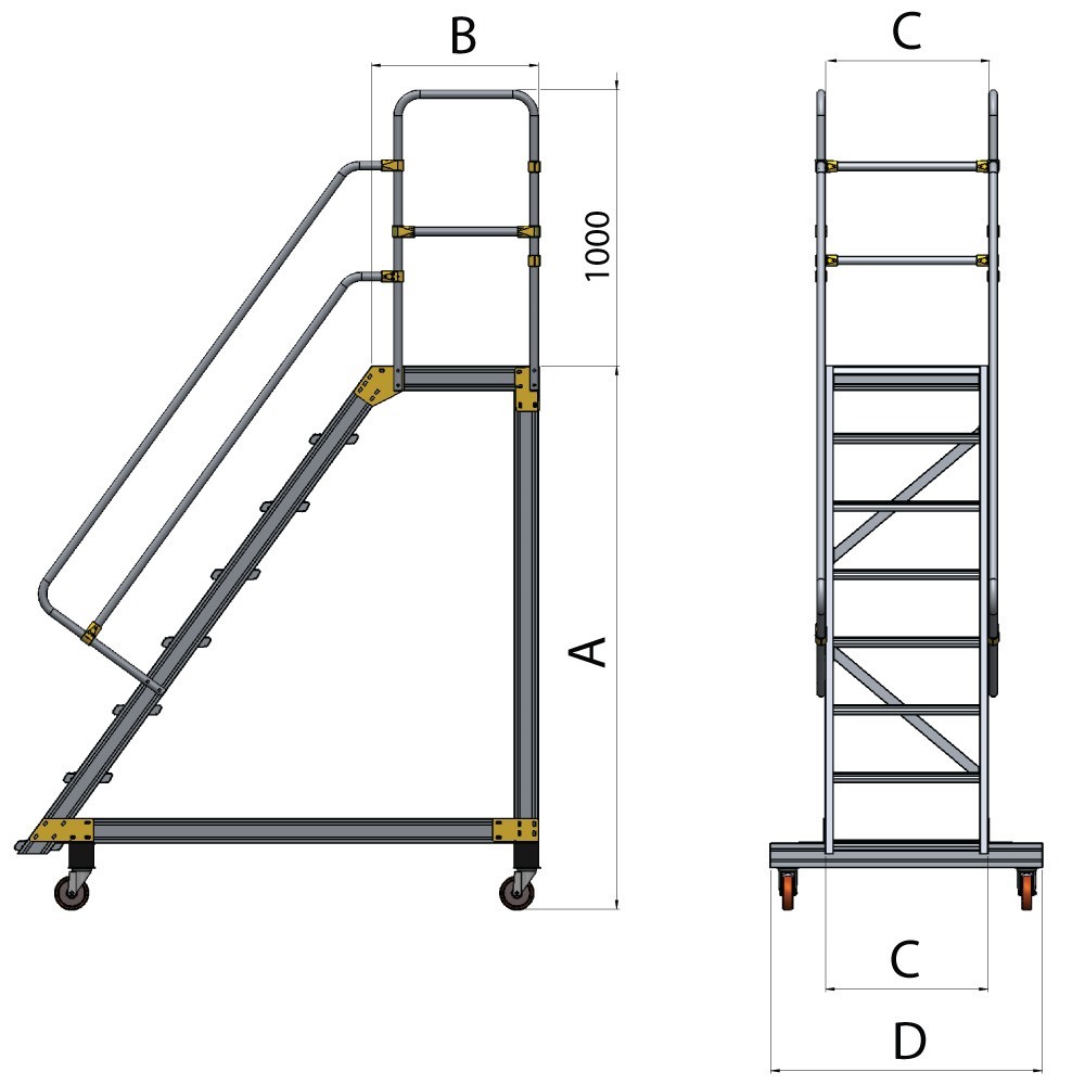 1000x1000 Aluminium Working Platforms