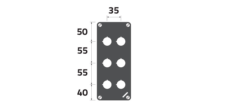 730x340 New Elfin Aluminium Push Button Enclosure Holes