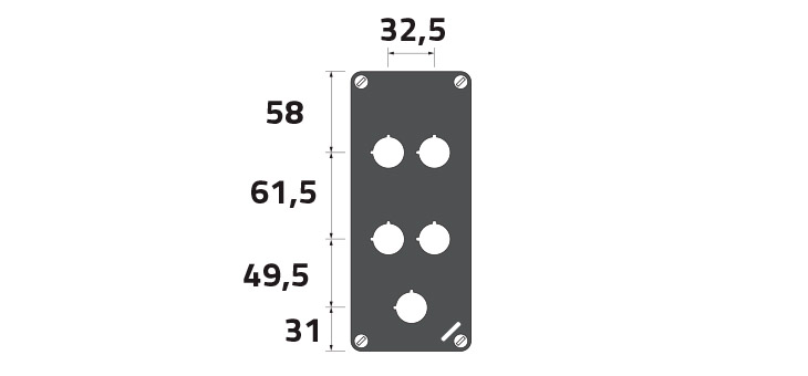 730x340 New Elfin Aluminium Push Button Enclosure Holes