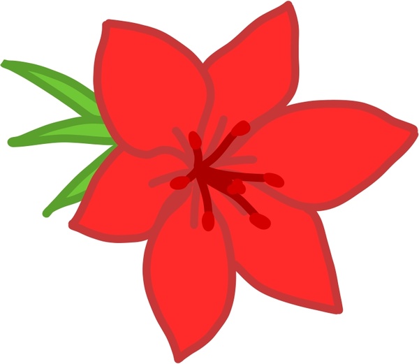 600x521 Huge Collection Of 'red Flower Drawing' Download More Than