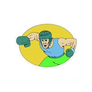 300x300 Amateur Boxer Knockout Punch Drawing Digital Art