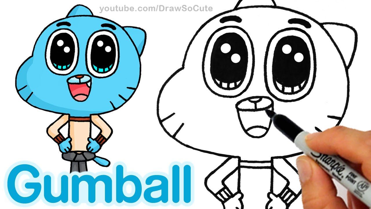 1280x720 How To Draw Gumball Watterson Step