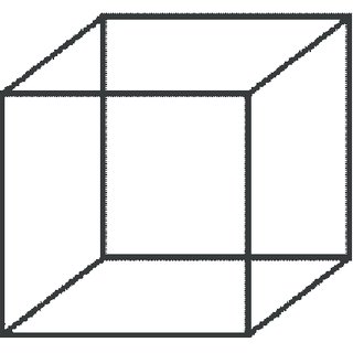 320x320 Necker Cube Ambiguous Line Drawing That Has Two Interpretations