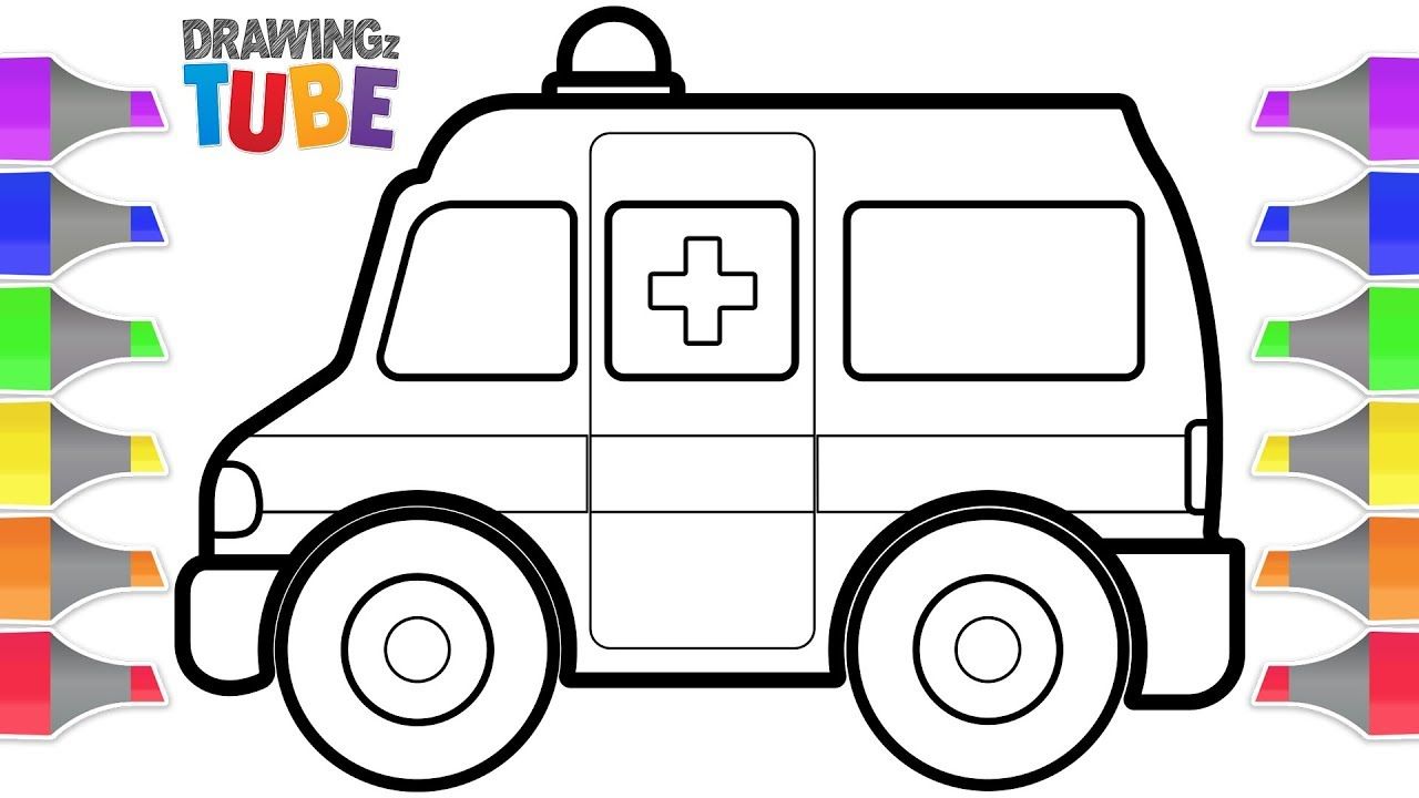 1280x720 Toy Ambulance Drawing And Coloring For Kids Drawing For Kids