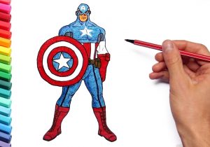 300x210 captain america drawing color how to draw captain america chris