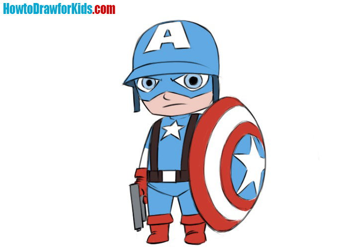700x500 How To Draw Captain America Easy How To Draw For Kids
