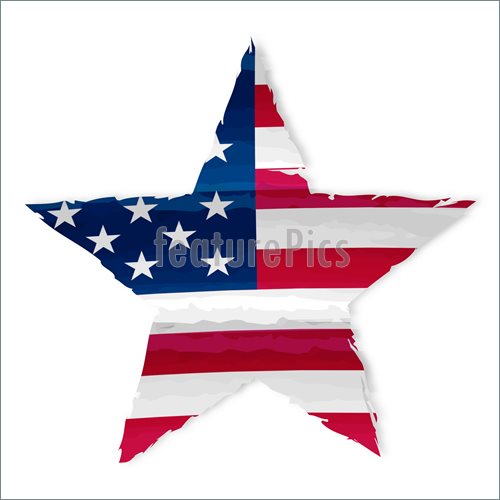 500x500 Star In Usa Flag Drawing Illustration