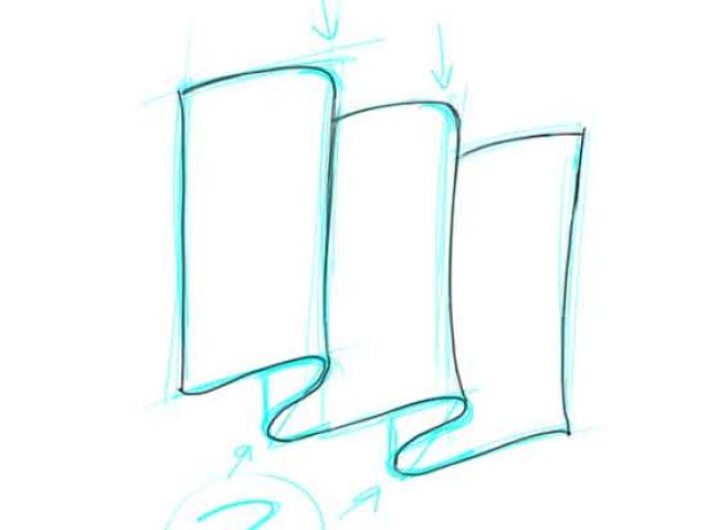 640x480 Waving American Flag Drawing