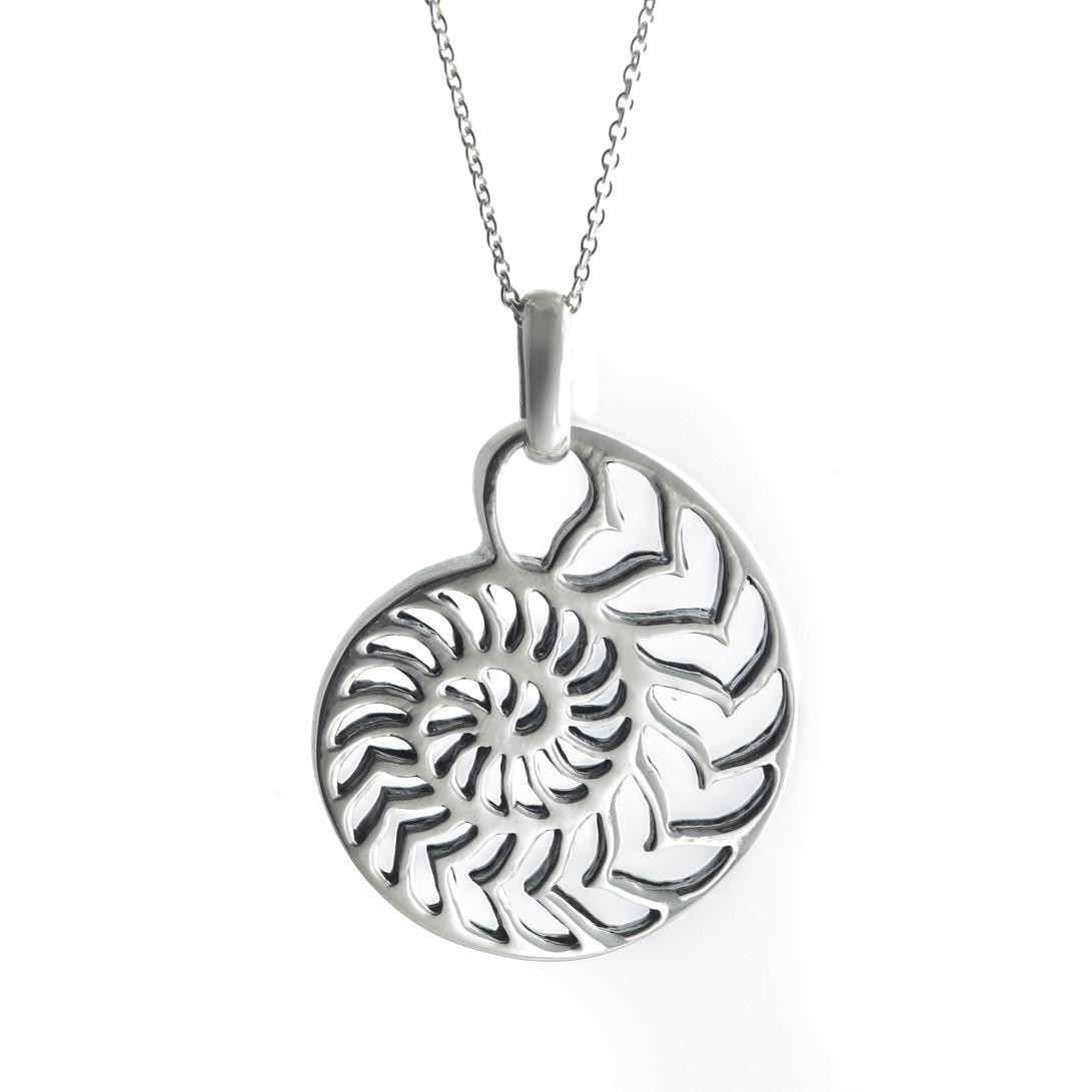 1091x1091 sterling silver nautilus ammonite shell necklace