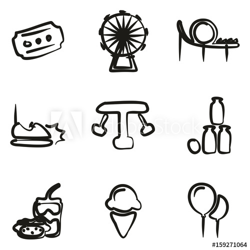 500x500 Amusement Park Icons Freehand