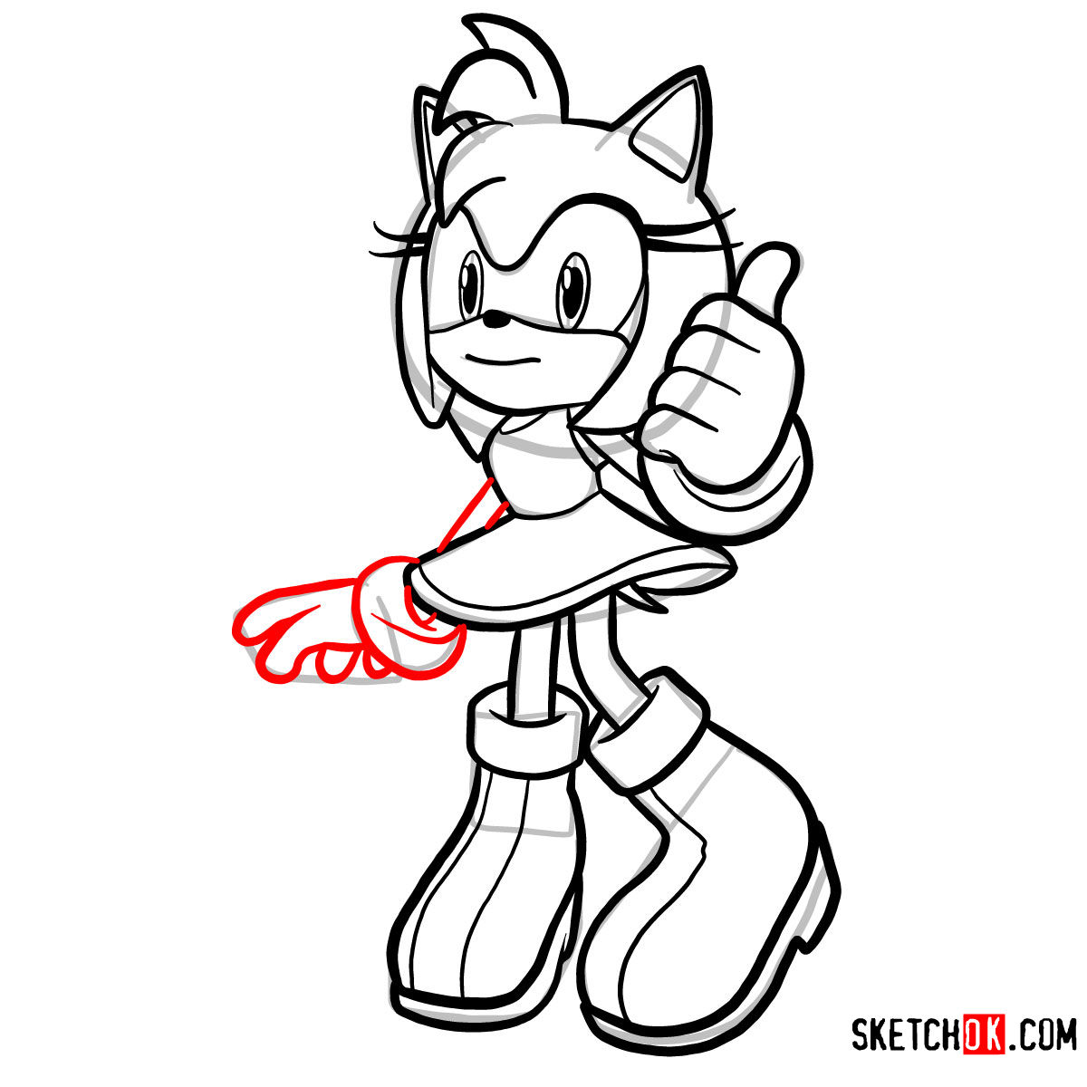 How to draw Amy Rose
