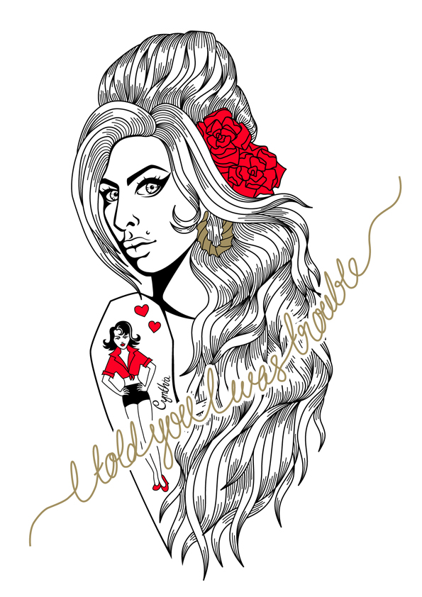 595x842 Portrait Amy Winehouse Illustration
