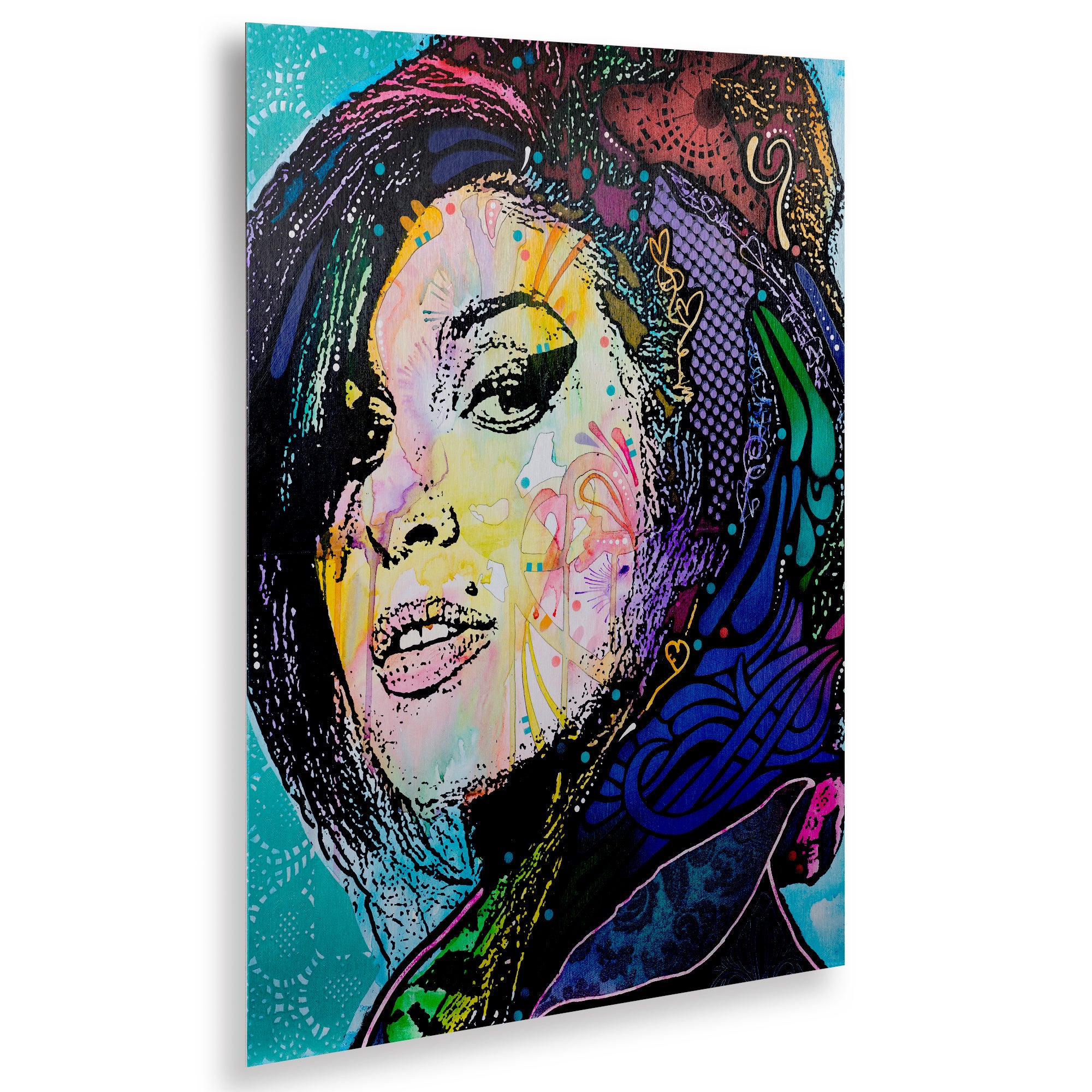 2000x2000 shop dean russo 'amy winehouse' floating brushed aluminum art