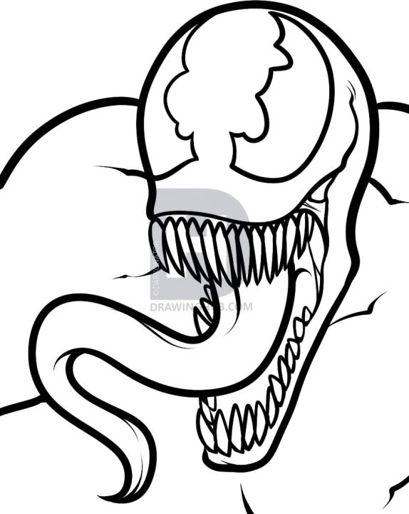 574x720 How To Draw Venom Easy, Step