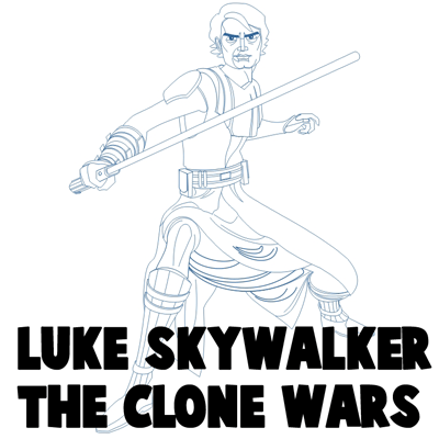 400x400 How To Draw Anakin Skywalker From Star Wars The Clone Wars Cartoon