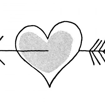 336x336 Anatomical Heart Drawing With Flowers Simple Color Human Line