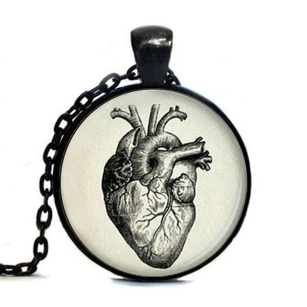 1000x1000 Steampunk Accessories Vintage Anatomical Heart Drawing Pendant
