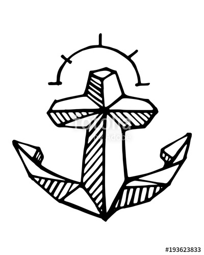 400x500 Anchor Symbol Ink Illustration Or Drawing Stock Image And Royalty